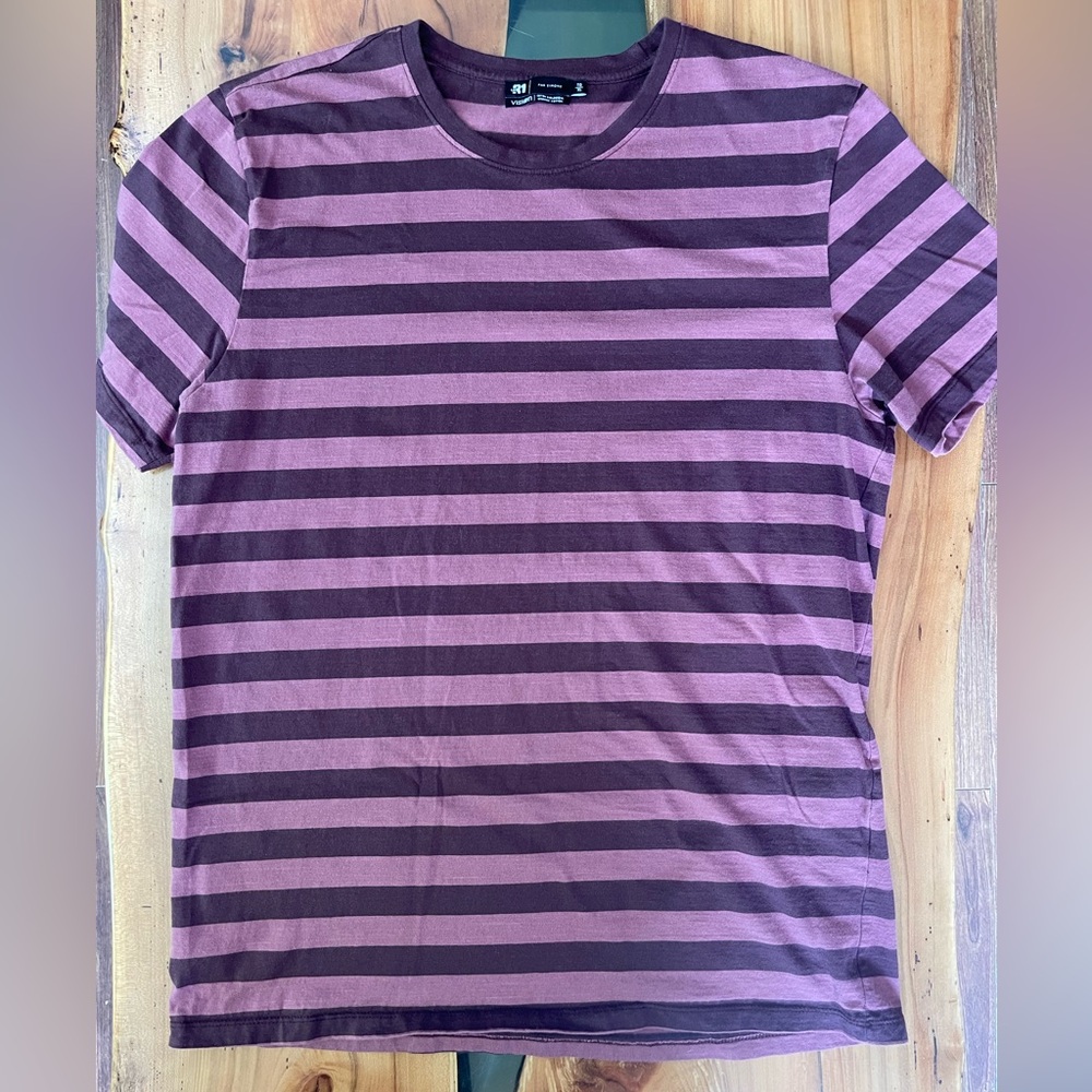 Par Simons 100% Organic Cotton Purple Striped Short Sleeve Tee
